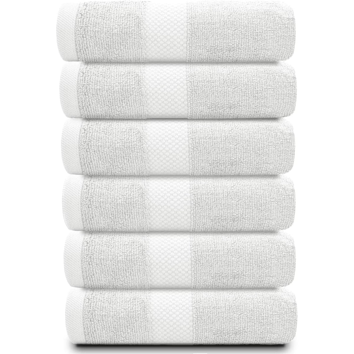Asciugamano in cotone di lusso classico bianco 16x30 - Set di 6