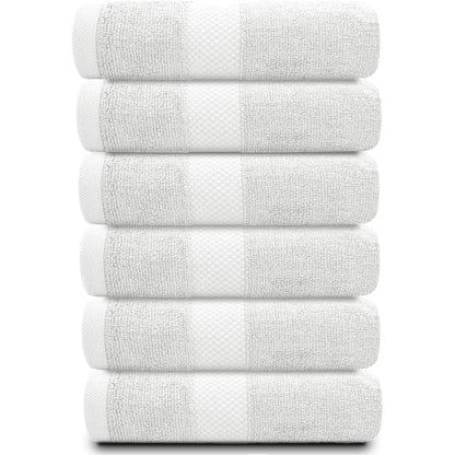 Asciugamano in cotone di lusso classico bianco 16x30 - Set di 6