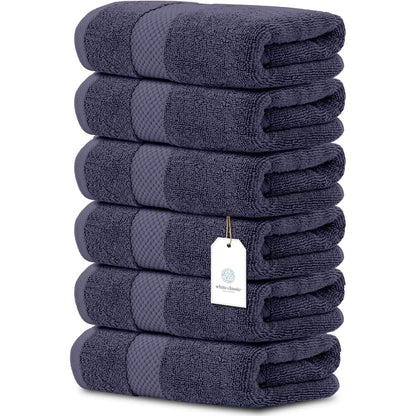 Asciugamano in cotone di lusso classico bianco 16x30 - Set di 6