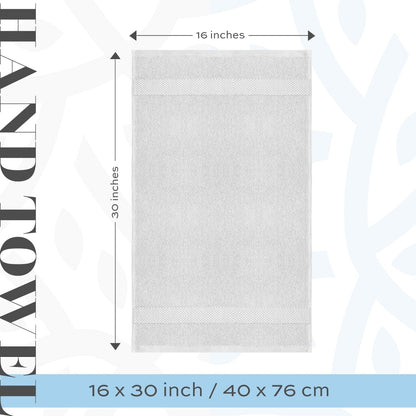 Asciugamano in cotone di lusso classico bianco 16x30 - Set di 6
