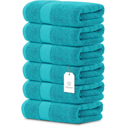 Asciugamano in cotone di lusso classico bianco 16x30 - Set di 6