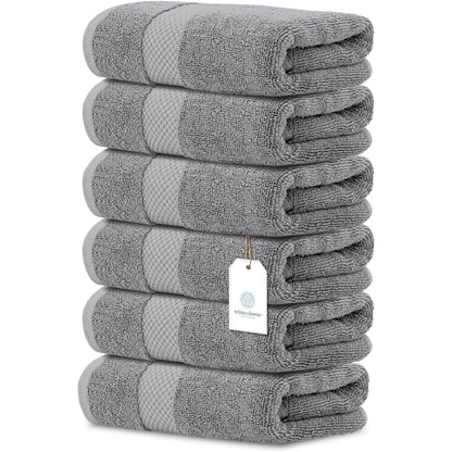 Asciugamano in cotone di lusso classico bianco 16x30 - Set di 6