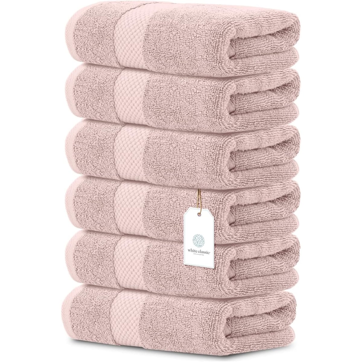 Asciugamano in cotone di lusso classico bianco 16x30 - Set di 6