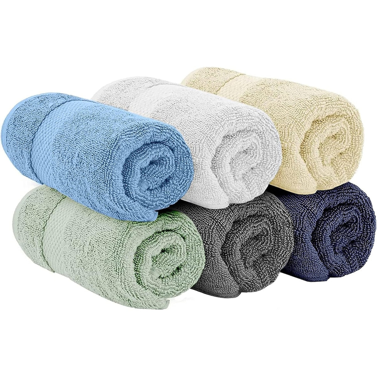 Asciugamano in cotone di lusso classico bianco 16x30 - Set di 6
