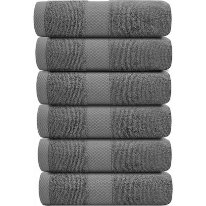 Asciugamano in cotone di lusso classico bianco 16x30 - Set di 6