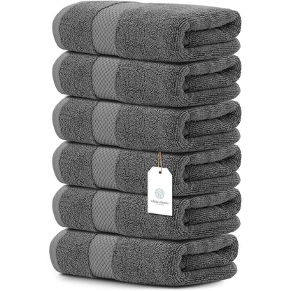 Asciugamano in cotone di lusso classico bianco 16x30 - Set di 6