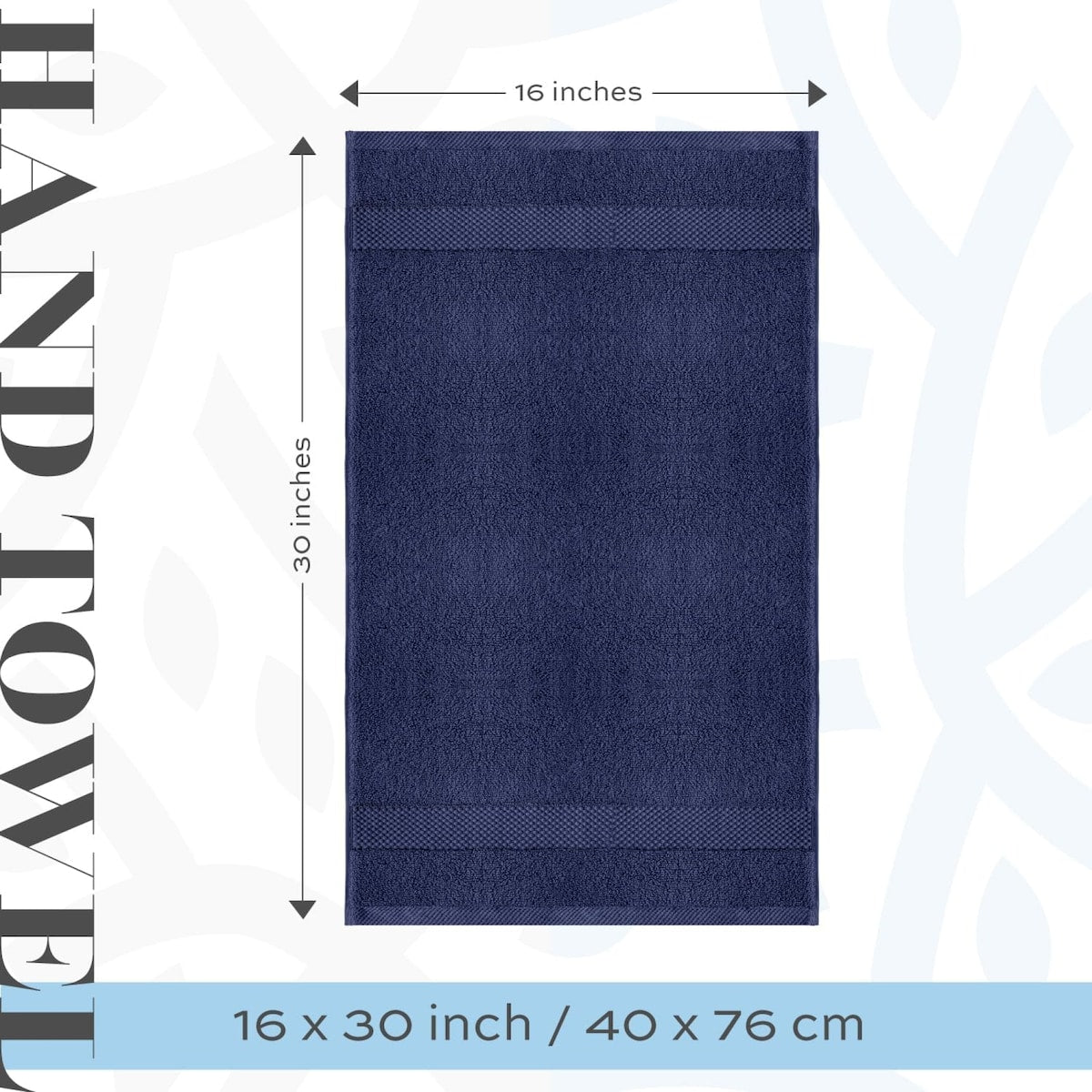 Asciugamano in cotone di lusso classico bianco 16x30 - Set di 6