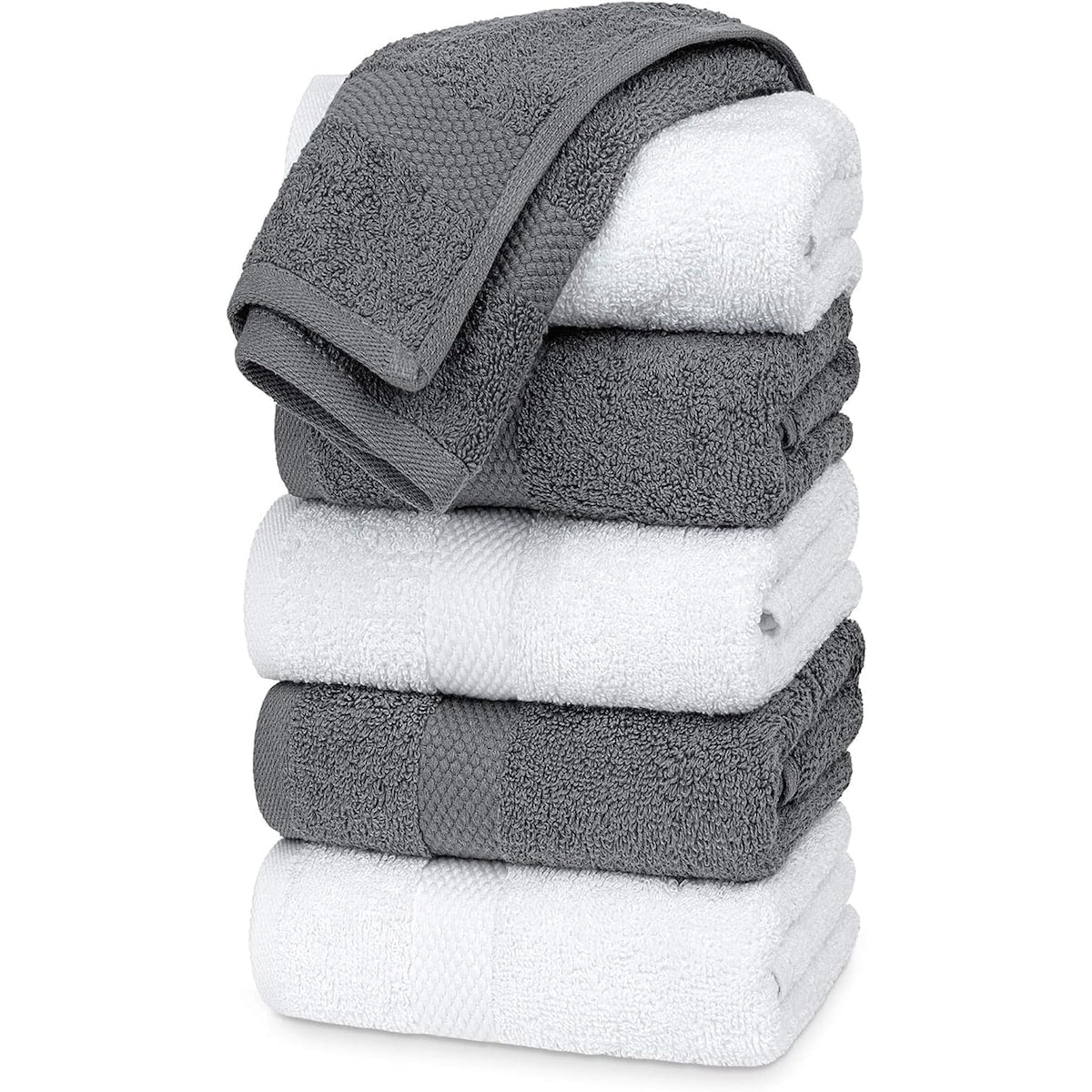 Asciugamano in cotone di lusso classico bianco 16x30 - Set di 6