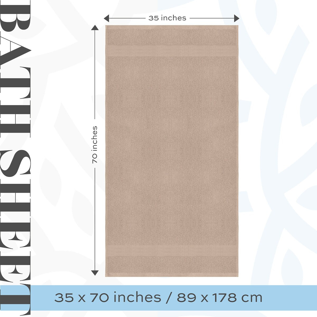 Asciugamano da bagno oversize in cotone di lusso classico bianco 35x70 - Set di 2