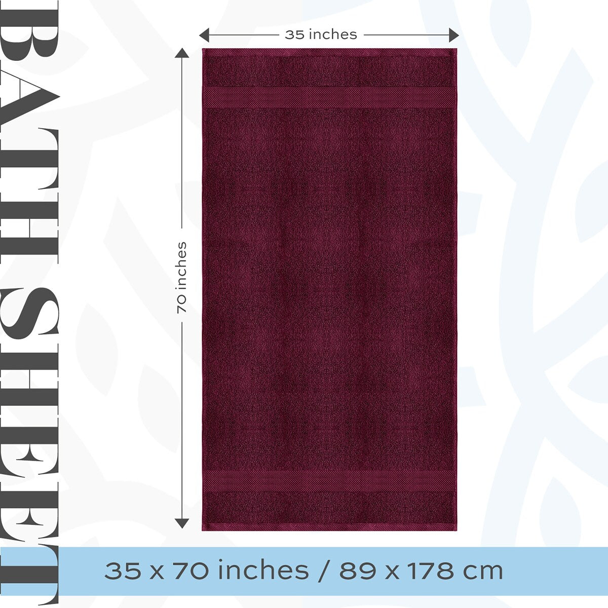 Asciugamano da bagno oversize in cotone di lusso classico bianco 35x70 - Set di 2