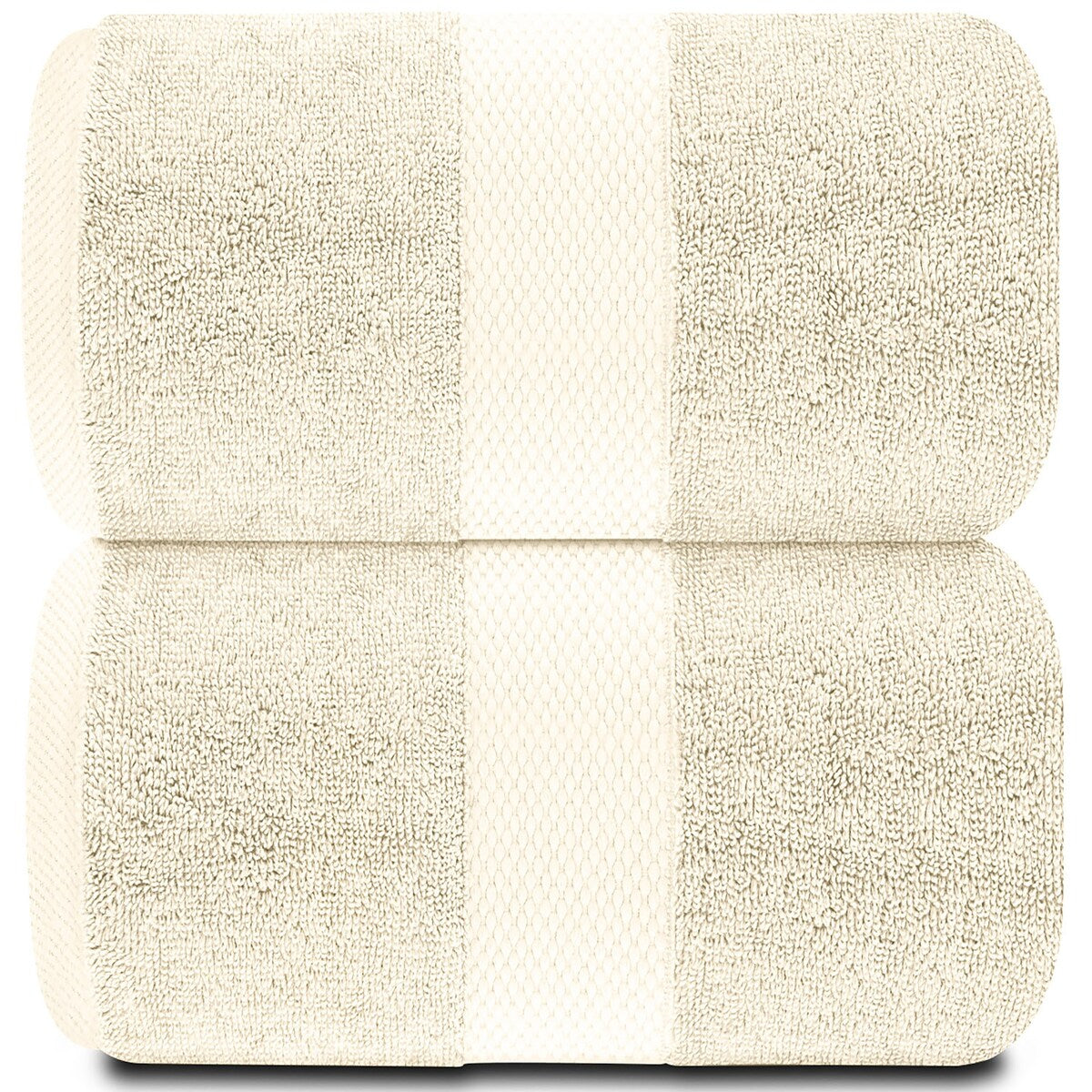 Asciugamano da bagno oversize in cotone di lusso classico bianco 35x70 - Set di 2