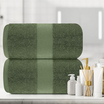 Asciugamano da bagno oversize in cotone di lusso classico bianco 35x70 - Set di 2