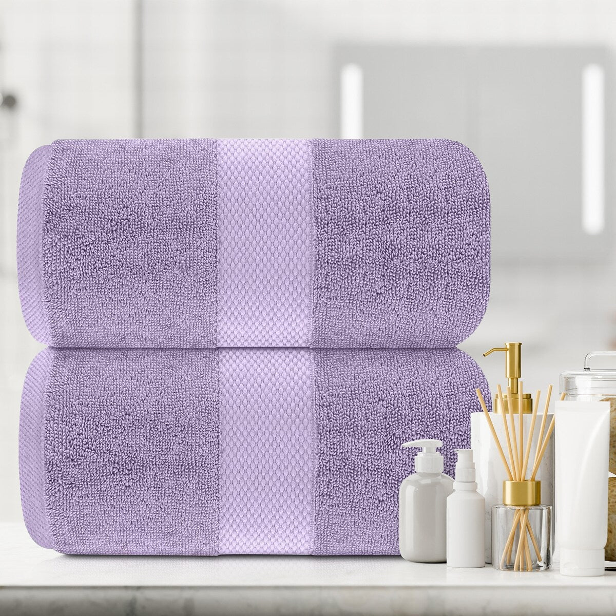Asciugamano da bagno oversize in cotone di lusso classico bianco 35x70 - Set di 2