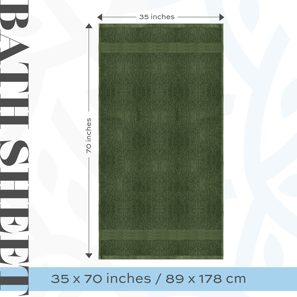 Asciugamano da bagno oversize in cotone di lusso classico bianco 35x70 - Set di 2