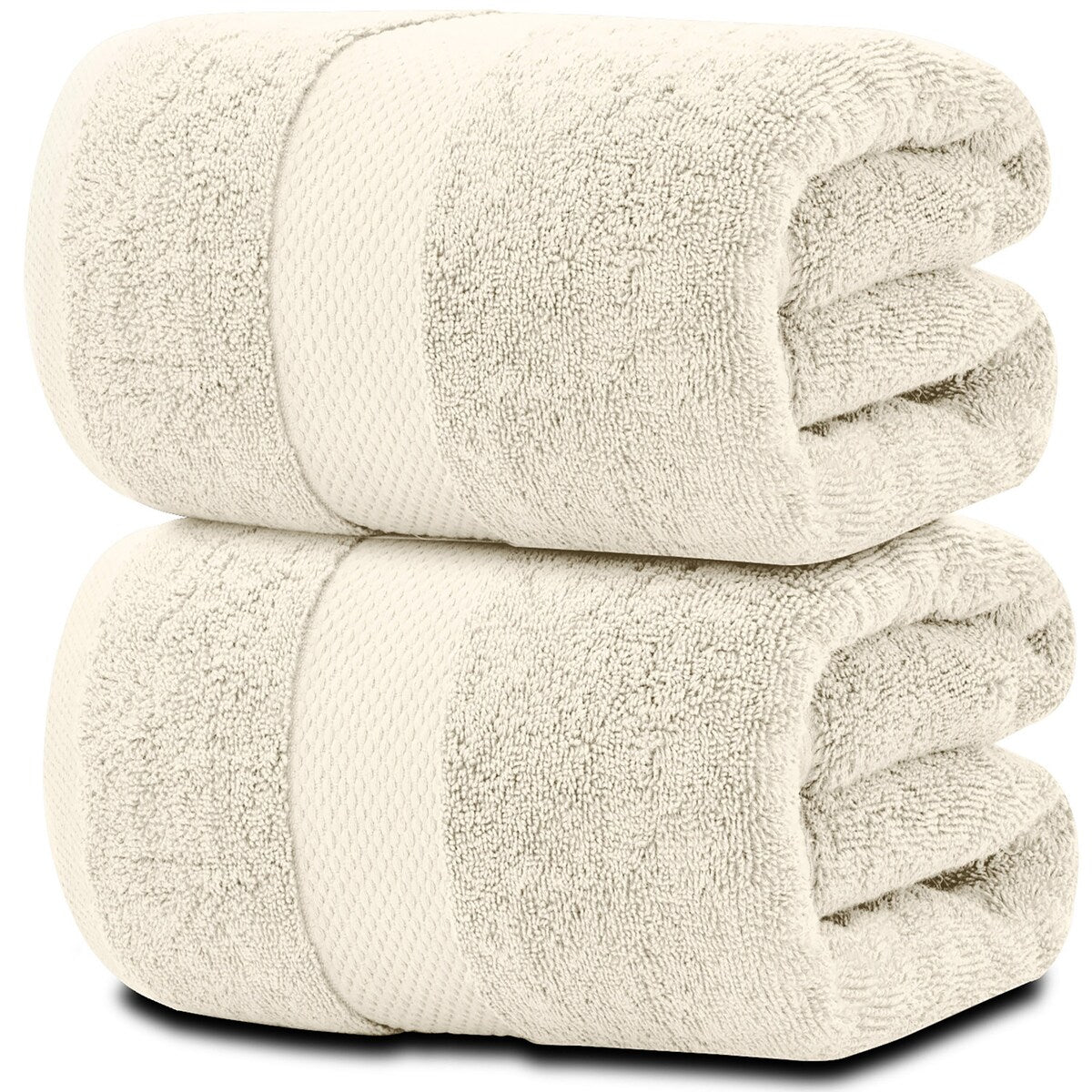 Asciugamano da bagno oversize in cotone di lusso classico bianco 35x70 - Set di 2