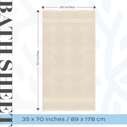 Asciugamano da bagno oversize in cotone di lusso classico bianco 35x70 - Set di 2