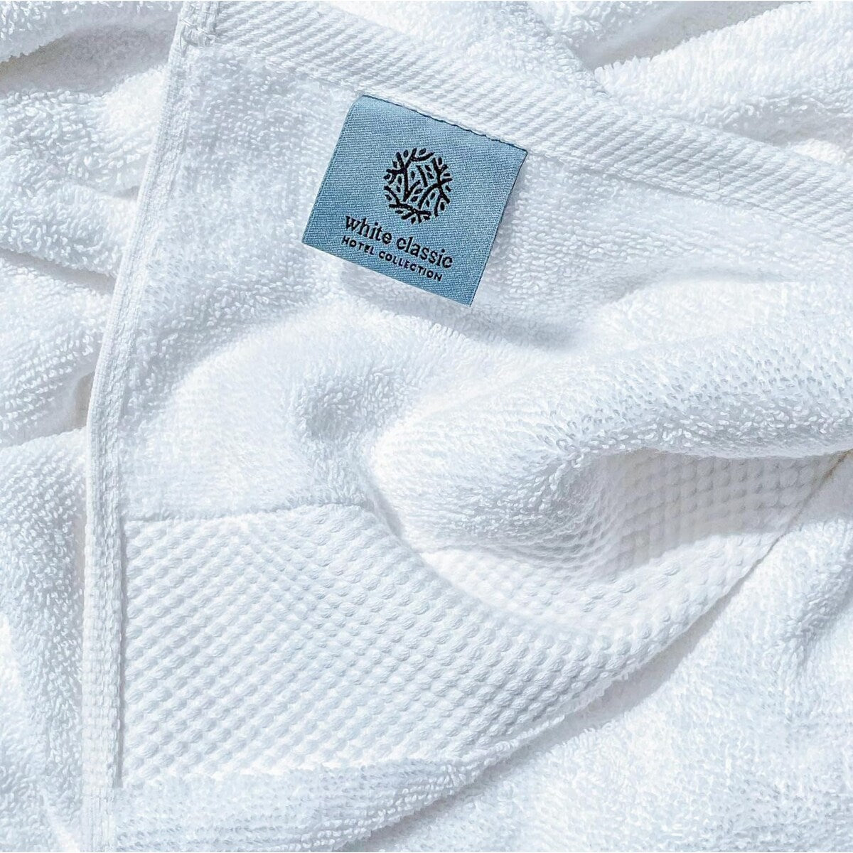 Asciugamano da bagno oversize in cotone di lusso classico bianco 35x70 - Set di 2