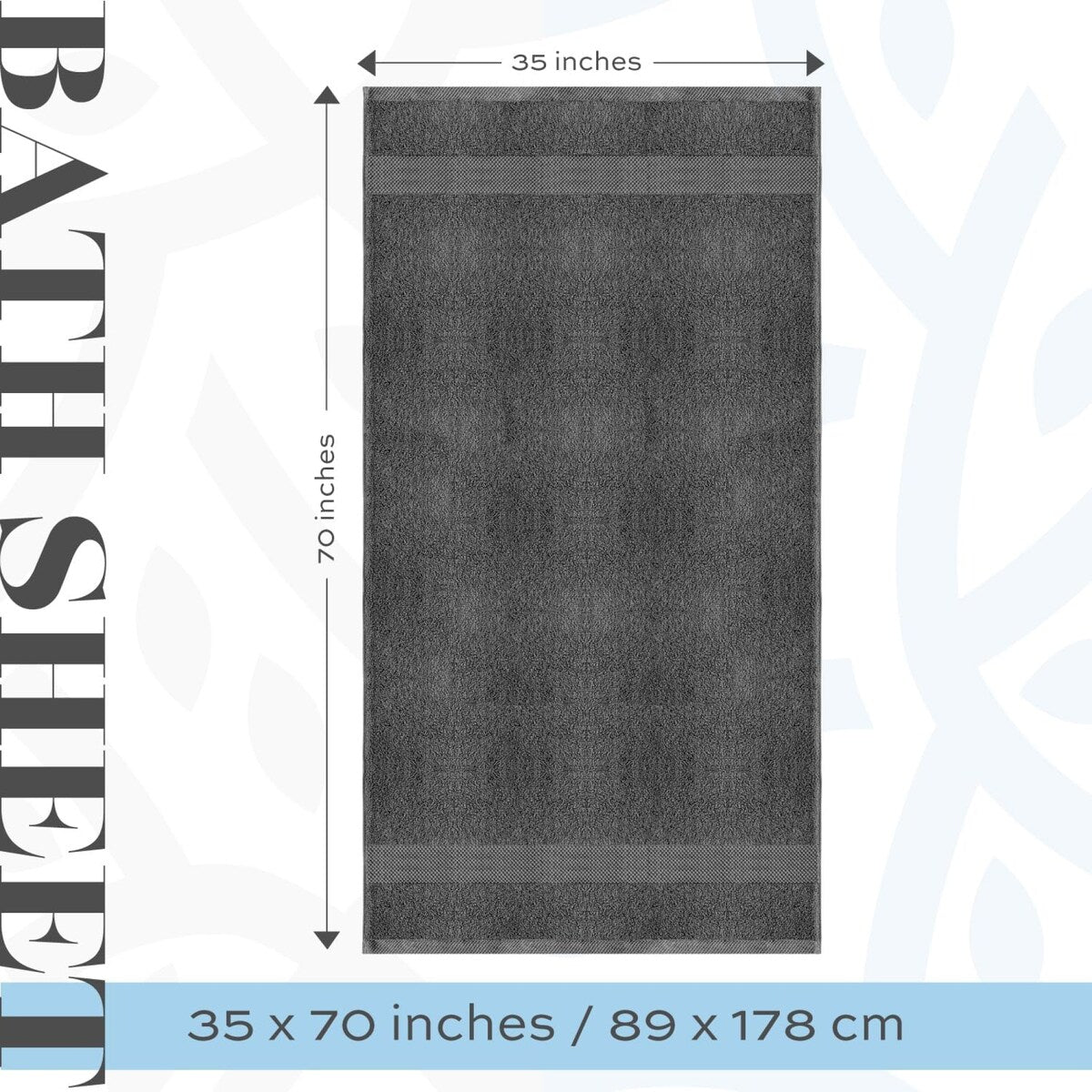 Asciugamano da bagno oversize in cotone di lusso classico bianco 35x70 - Set di 2