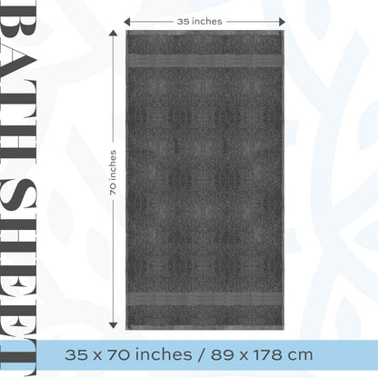 Asciugamano da bagno oversize in cotone di lusso classico bianco 35x70 - Set di 2