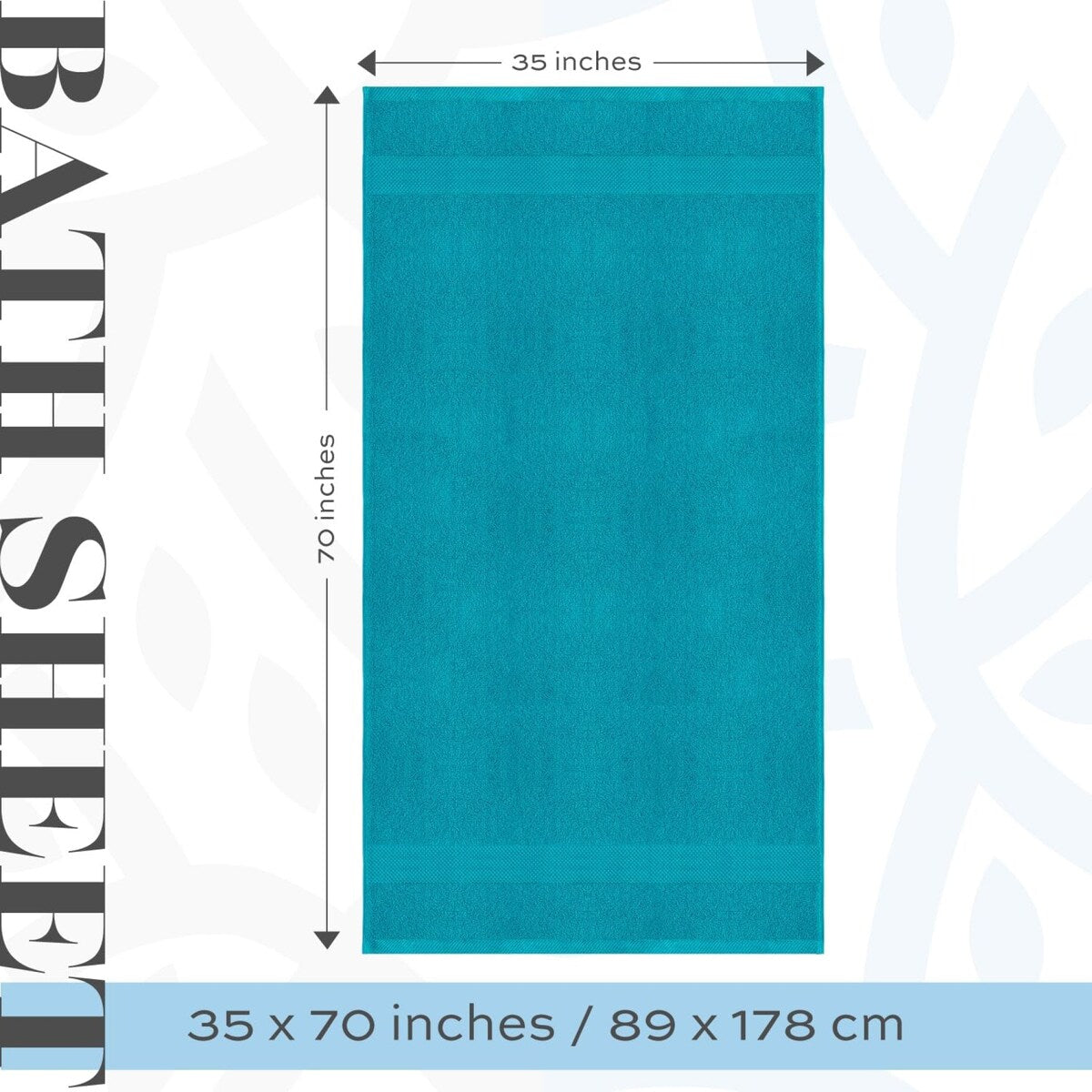 Asciugamano da bagno oversize in cotone di lusso classico bianco 35x70 - Set di 2