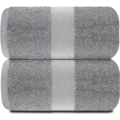 Asciugamano da bagno oversize in cotone di lusso classico bianco 35x70 - Set di 2