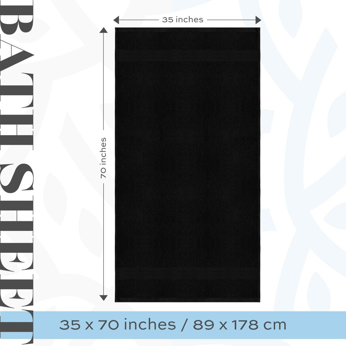 Asciugamano da bagno oversize in cotone di lusso classico bianco 35x70 - Set di 2