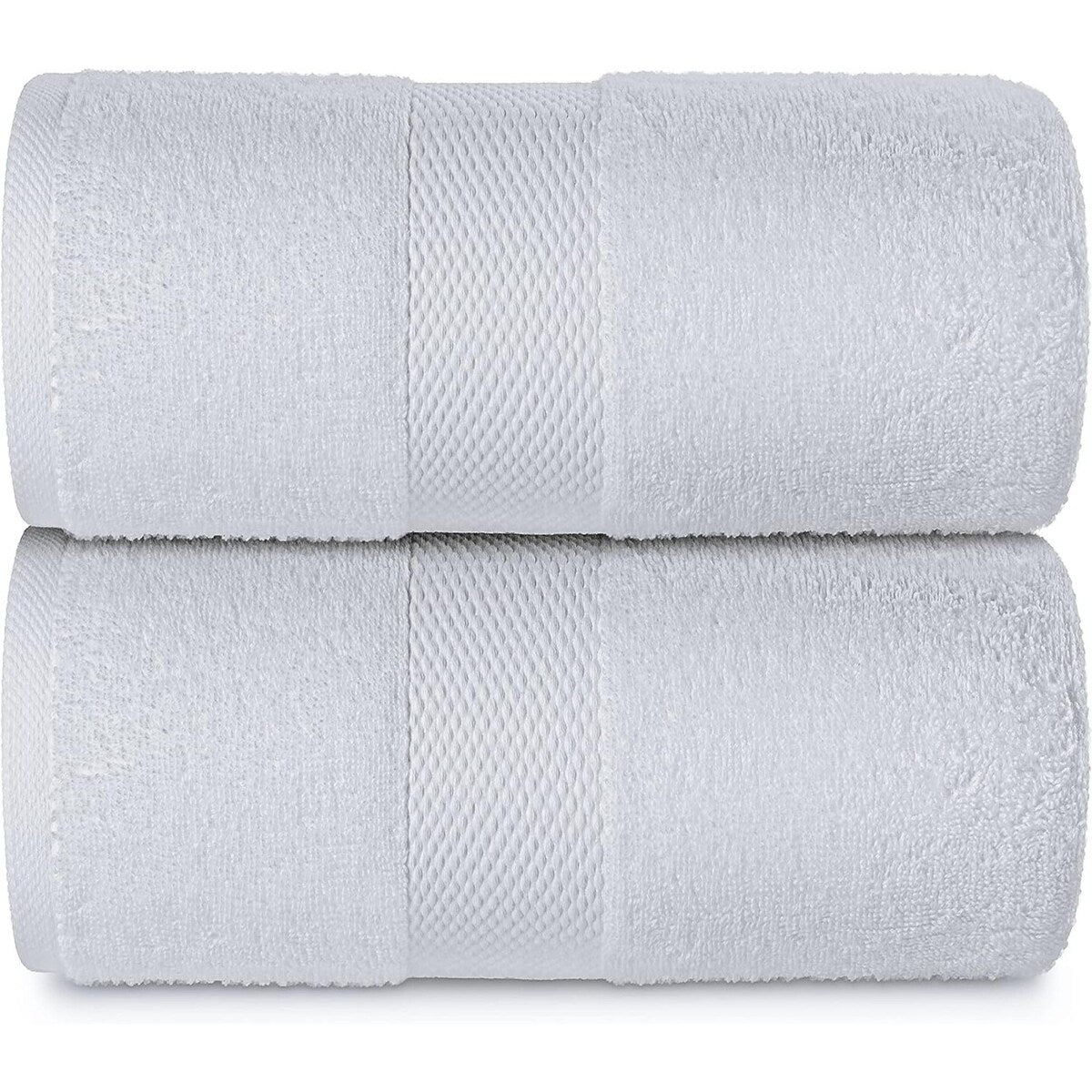 Asciugamano da bagno oversize in cotone di lusso classico bianco 35x70 - Set di 2