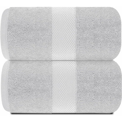 Asciugamano da bagno oversize in cotone di lusso classico bianco 35x70 - Set di 2