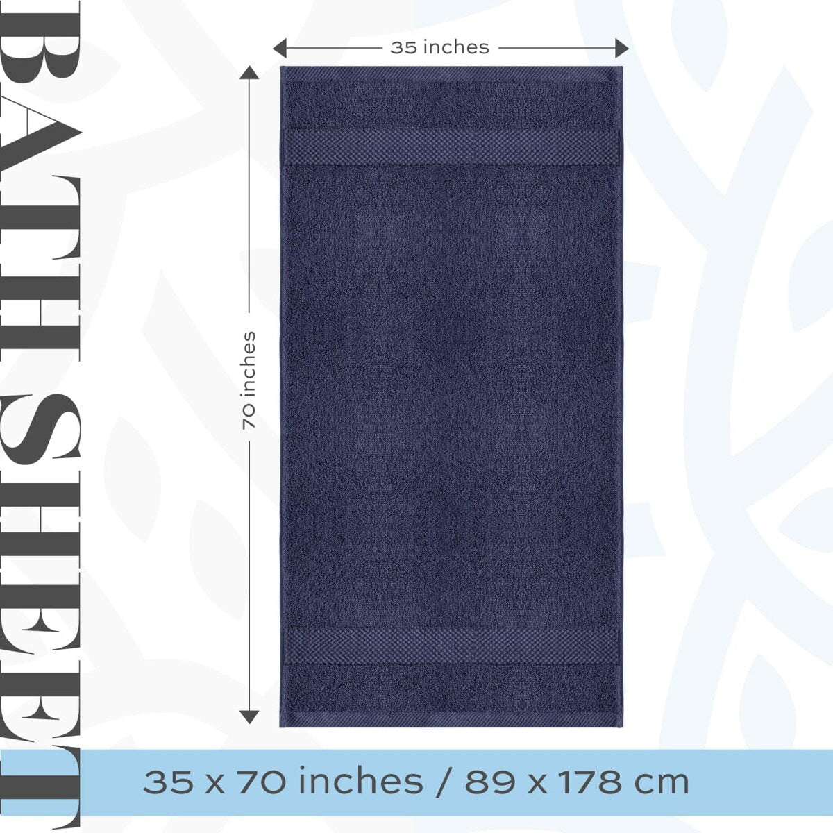 Asciugamano da bagno oversize in cotone di lusso classico bianco 35x70 - Set di 2