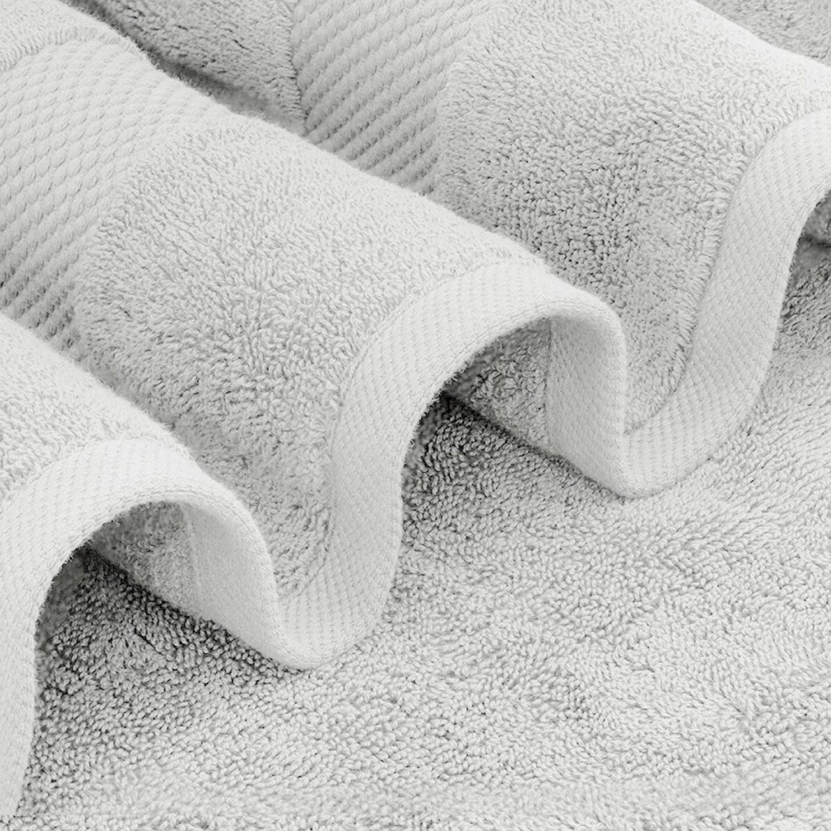 Asciugamano da bagno oversize in cotone di lusso classico bianco 35x70 - Set di 2