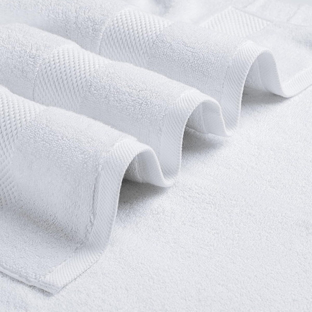 Asciugamano da bagno oversize in cotone di lusso classico bianco 35x70 - Set di 2