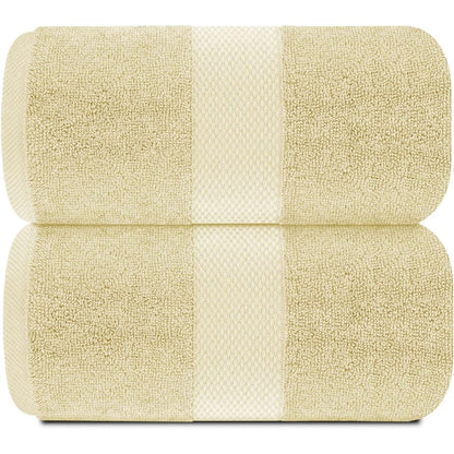 Asciugamano da bagno oversize in cotone di lusso classico bianco 35x70 - Set di 2
