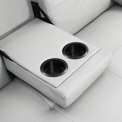 Divano letto a due posti in PVC bianco con struttura in legno