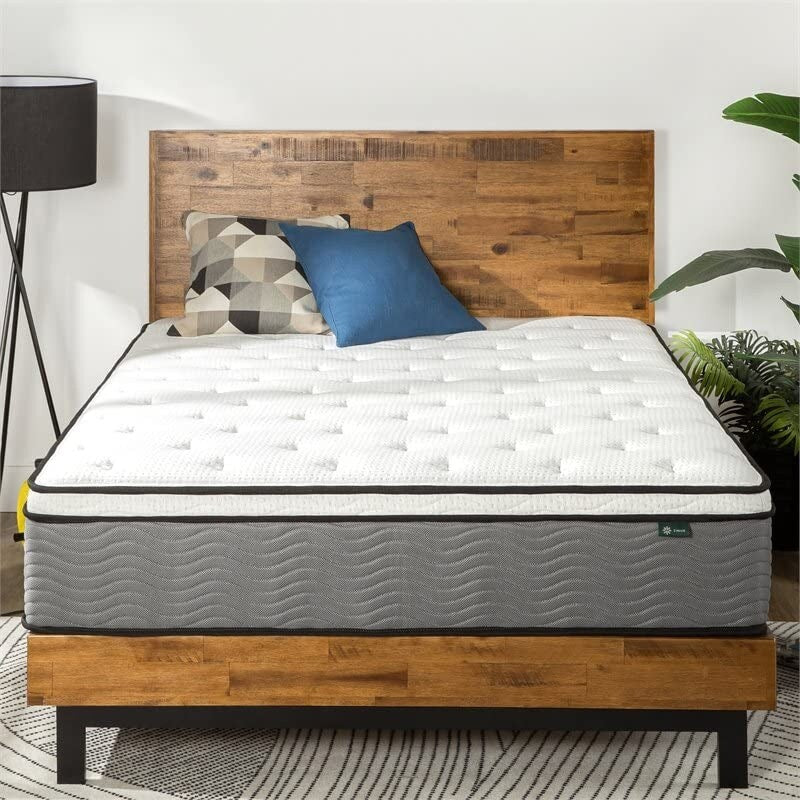 Materasso in memory foam bianco e grigio da 10 pollici