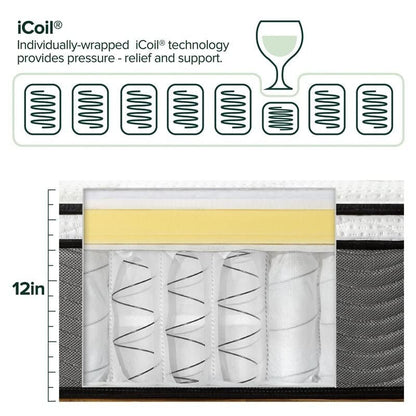 Materasso in memory foam bianco e grigio da 10 pollici