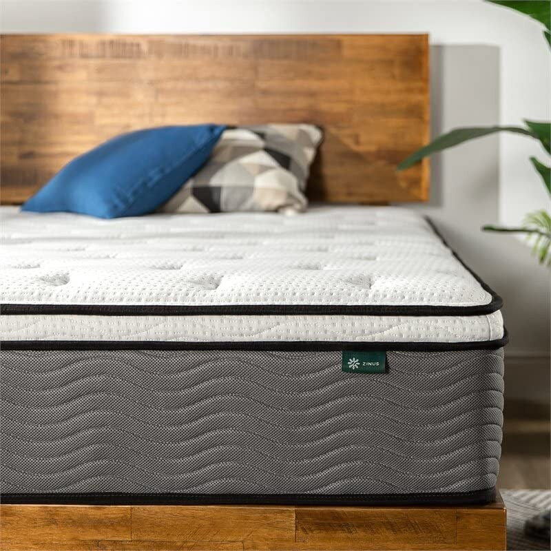 Materasso in memory foam bianco e grigio da 10 pollici