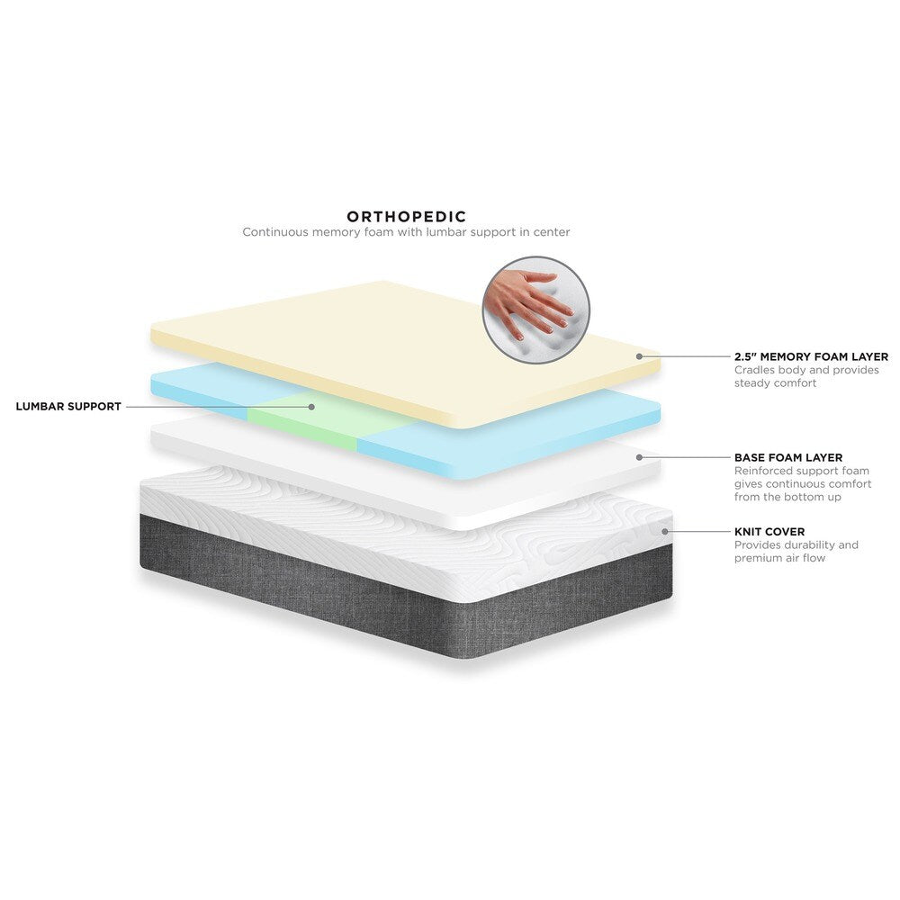 Materasso ortopedico in memory foam Cal King-size da 10 pollici White by Sarah Peyton