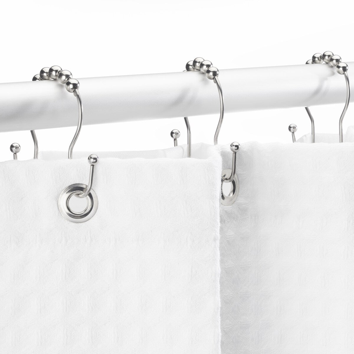 Ganci per doccia Whitmor antiruggine in acciaio inox bifacciali, set da 12 - Argento