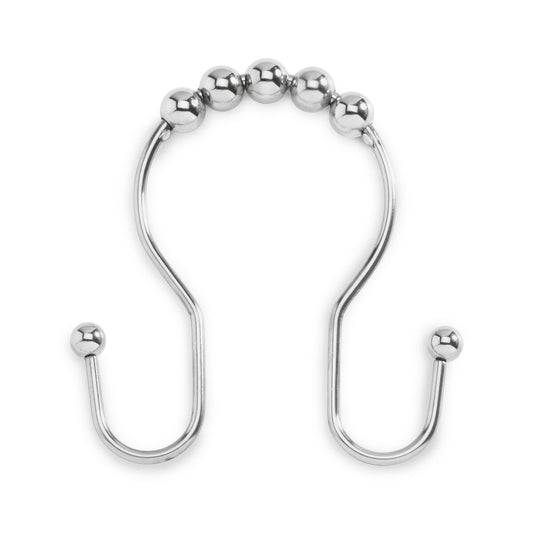 Ganci per doccia Whitmor antiruggine in acciaio inox bifacciali, set da 12 - Argento
