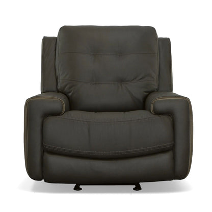 Poltrona reclinabile elettrica Wicklow in pelle con poggiatesta elettrico di Flexsteel