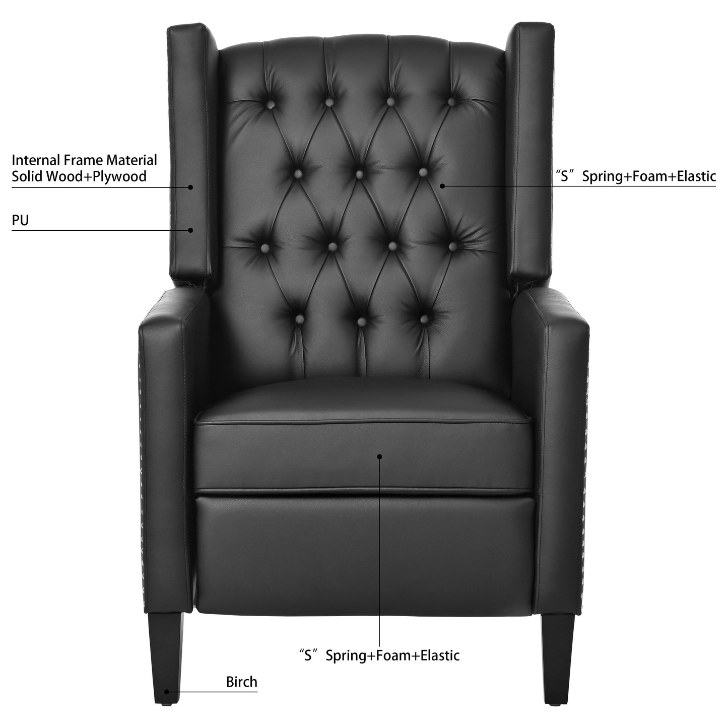 Poltrona reclinabile manuale larga - 34,45 x 27,16 x 40,55