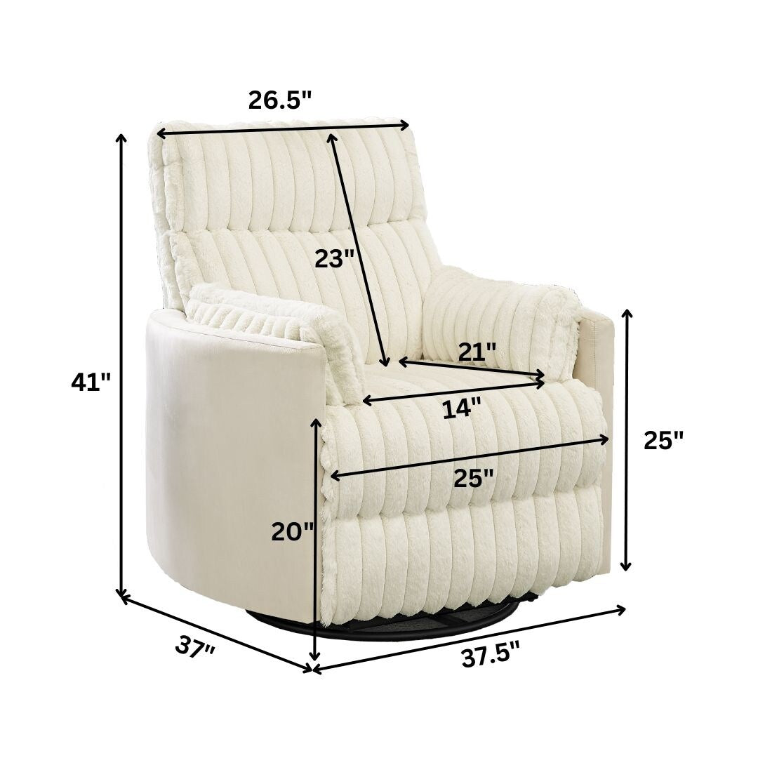 Poltrona reclinabile manuale con rivestimento in velluto a coste Wide Wale