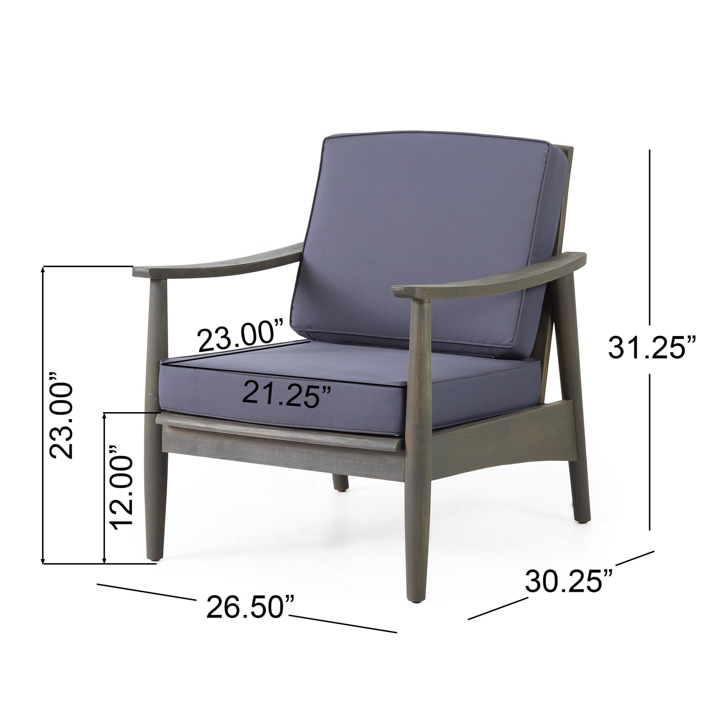 Poltrona Willowbrook Wood Club (set di 2) di Christopher Knight Home
