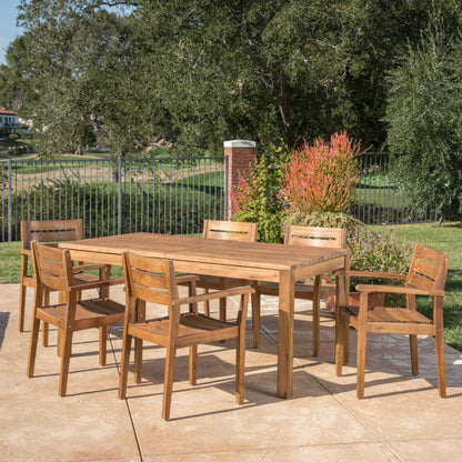 Set da pranzo rettangolare espandibile in legno per esterni Wilson di Christopher Knight Home