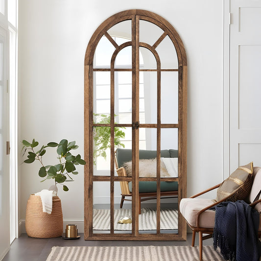 Specchio per finestra in legno ad arco 71'' L*31'' W