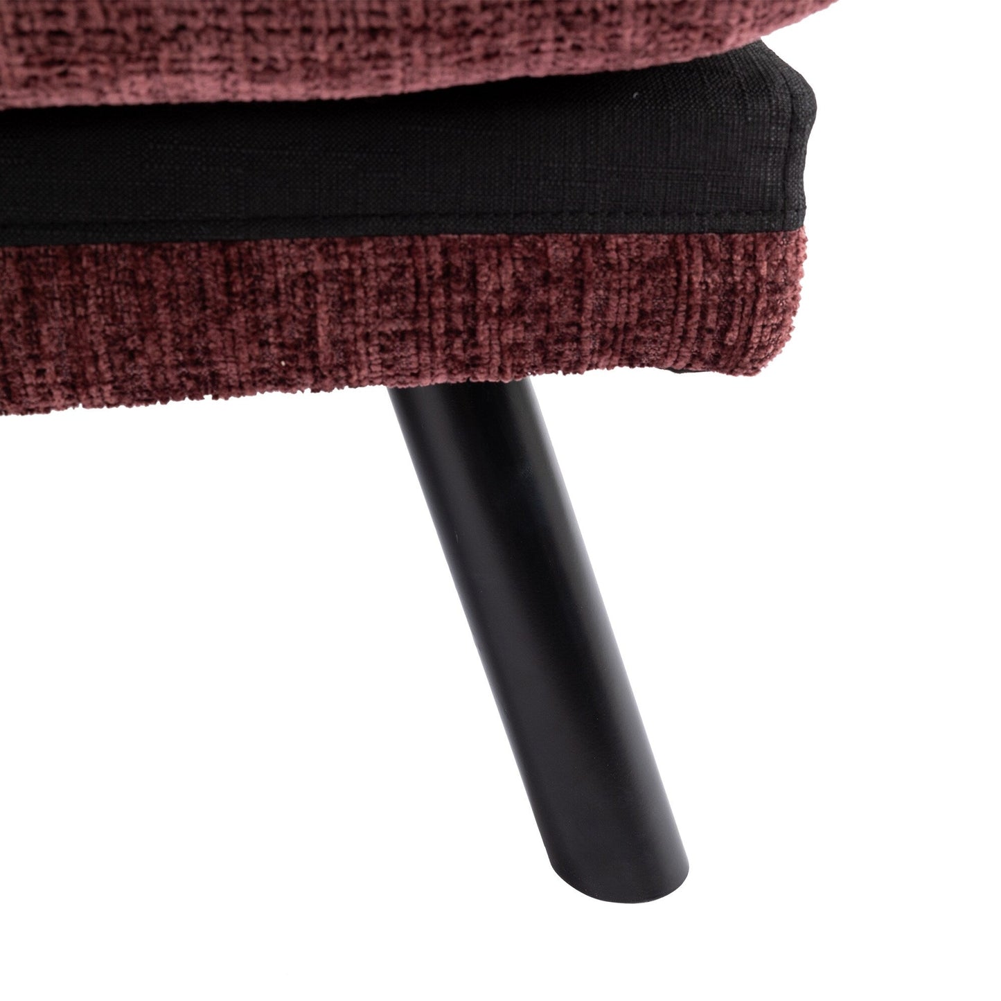 Divano letto futon convertibile in ciniglia rosso vino