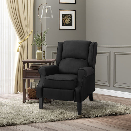 Poltrona massaggiante riscaldata Wingback, poltrona reclinabile imbottita vintage con schienale regolabile, telecomando, tasca laterale portaoggetti