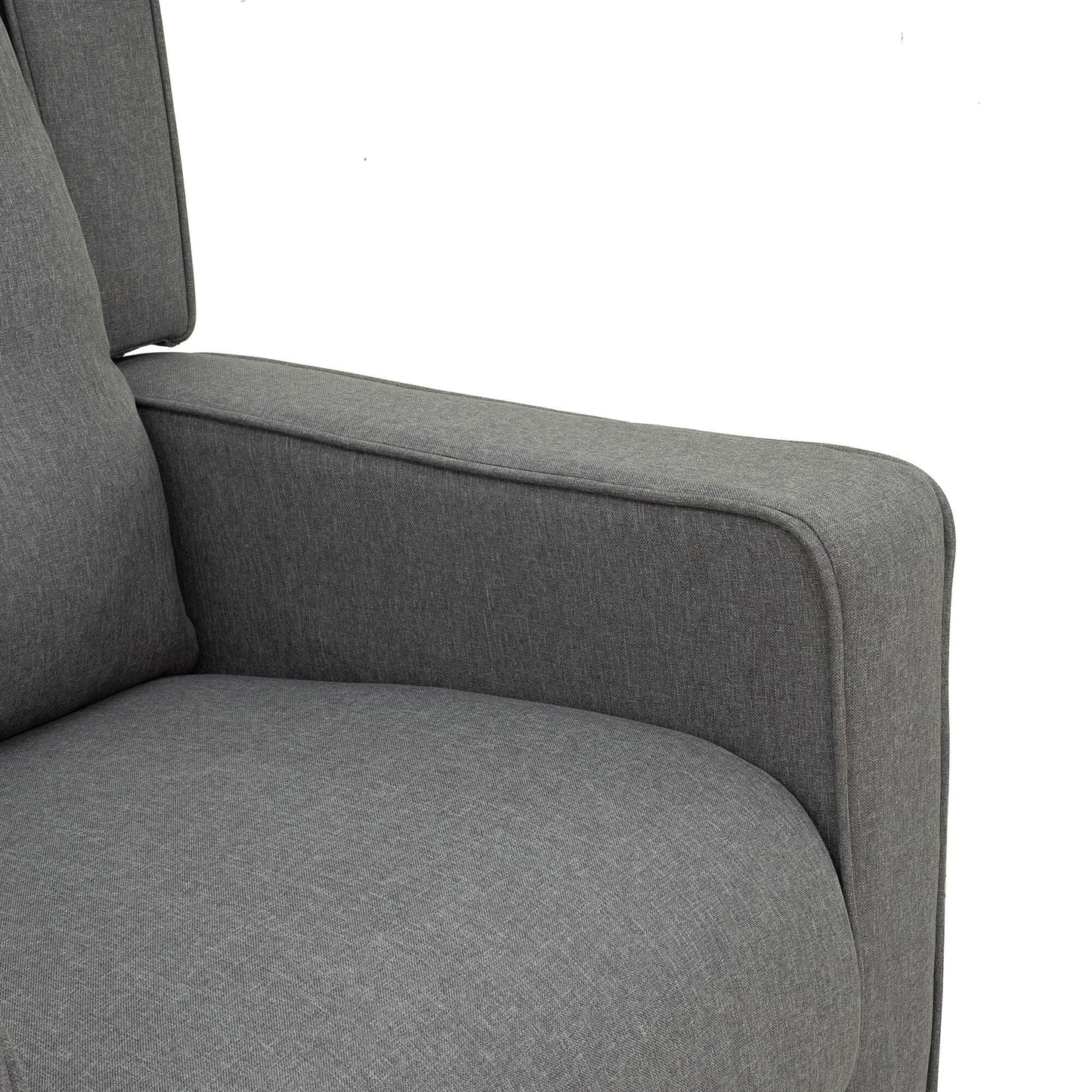 Poltrona reclinabile girevole con schienale ad ala, poltrona da home theater, poltrona imbottita con poggiapiedi retrattile