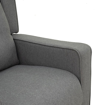 Poltrona reclinabile girevole con schienale ad ala, poltrona da home theater, poltrona imbottita con poggiapiedi retrattile