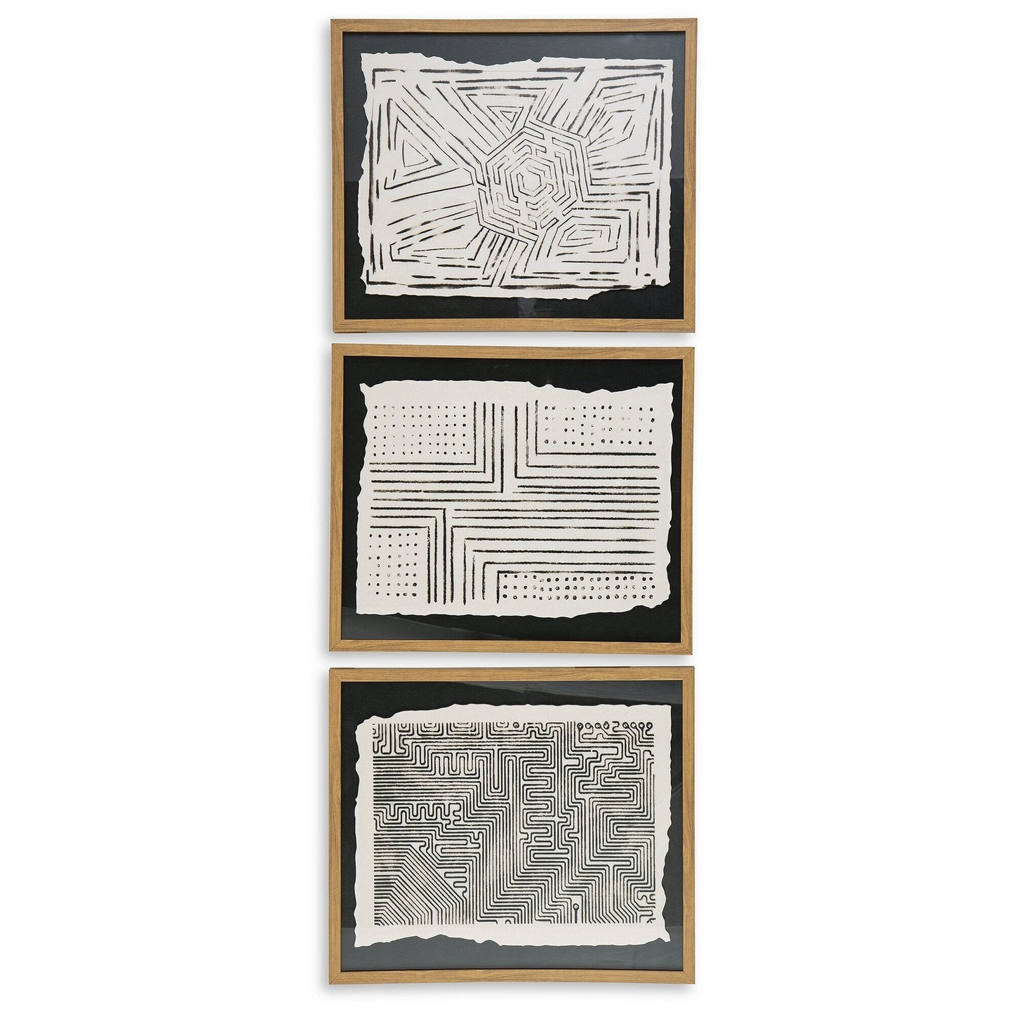 Wonderstow - Set di 3 decorazioni murali nere/beige